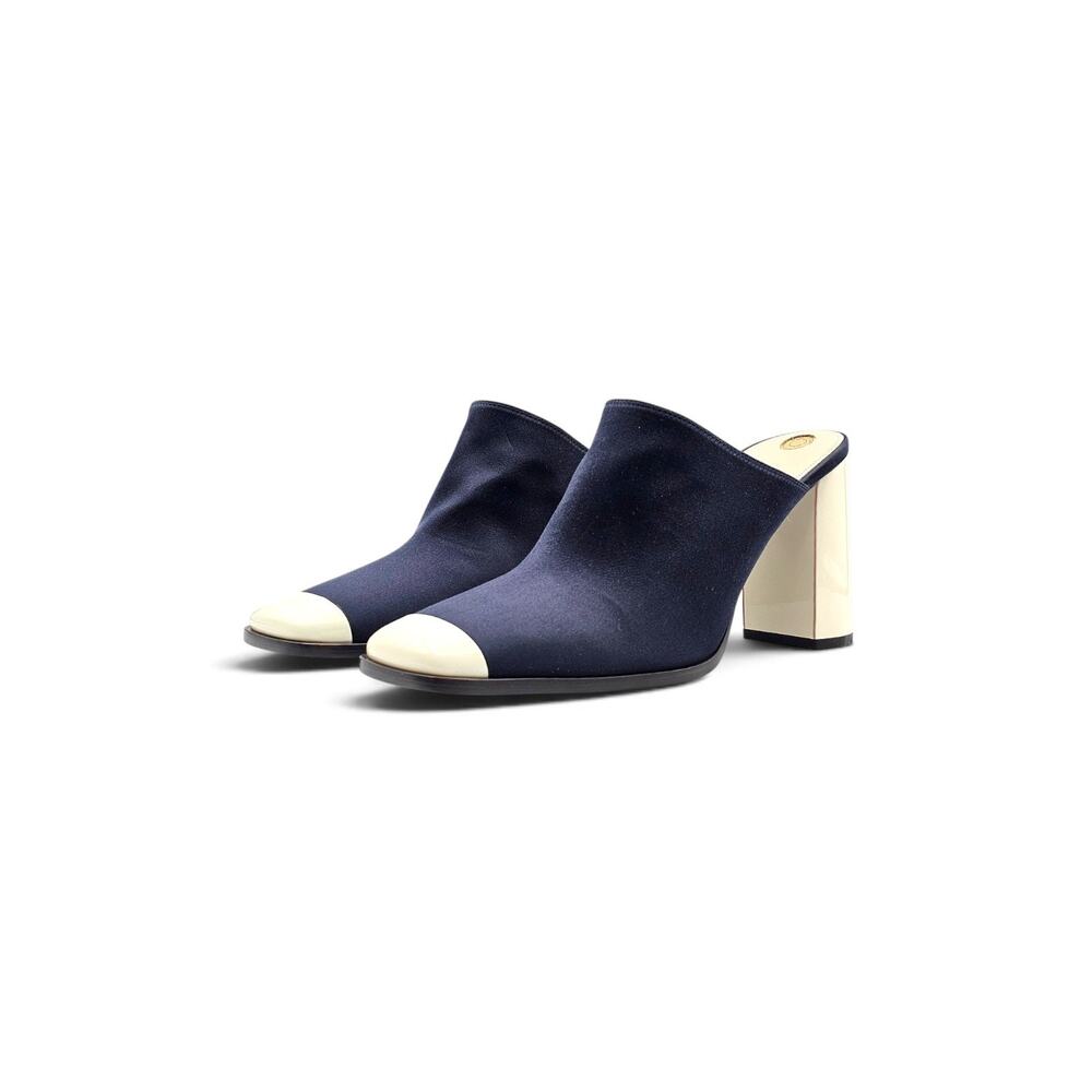 Loro Piana Alba Heeled Mules Neon Navy FAR1163 W1CS EU 39.5 US 9.5 - NWOB $1900